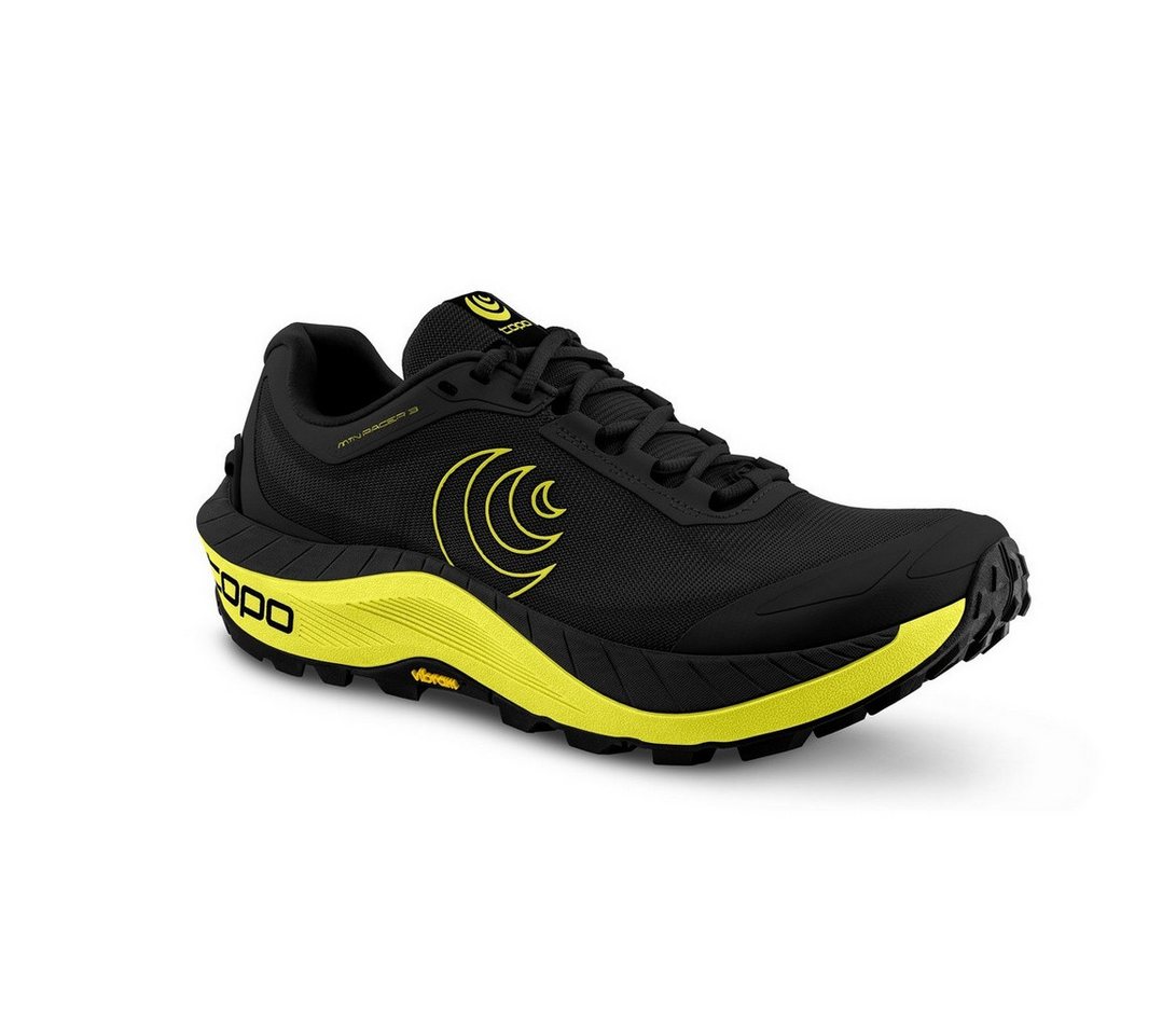 Topo MTN Racer 3 (Mountain, Trail, breitere Zehenbox) schwarz/lime Herren Laufschuh von Topo