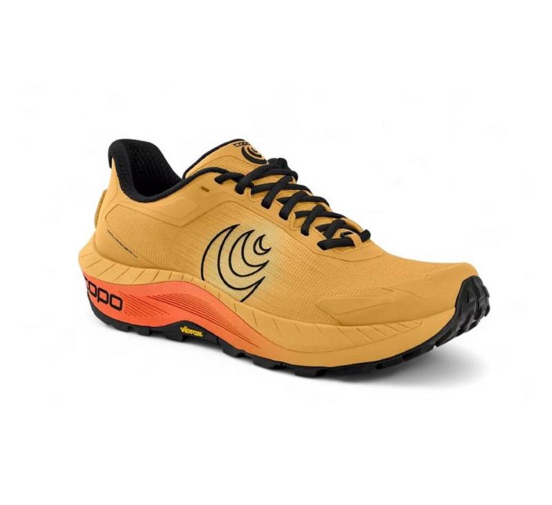 Topo MTN Racer 4 (Mountain, Trail, breitere Zehenbox) orange/schwarz Herren Laufschuh von Topo