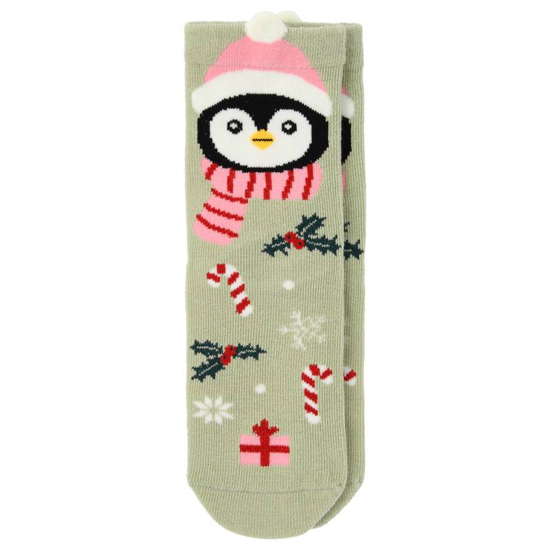 1 Paar Mädchen Weihnachtssocken mit Pinguin von Topolino