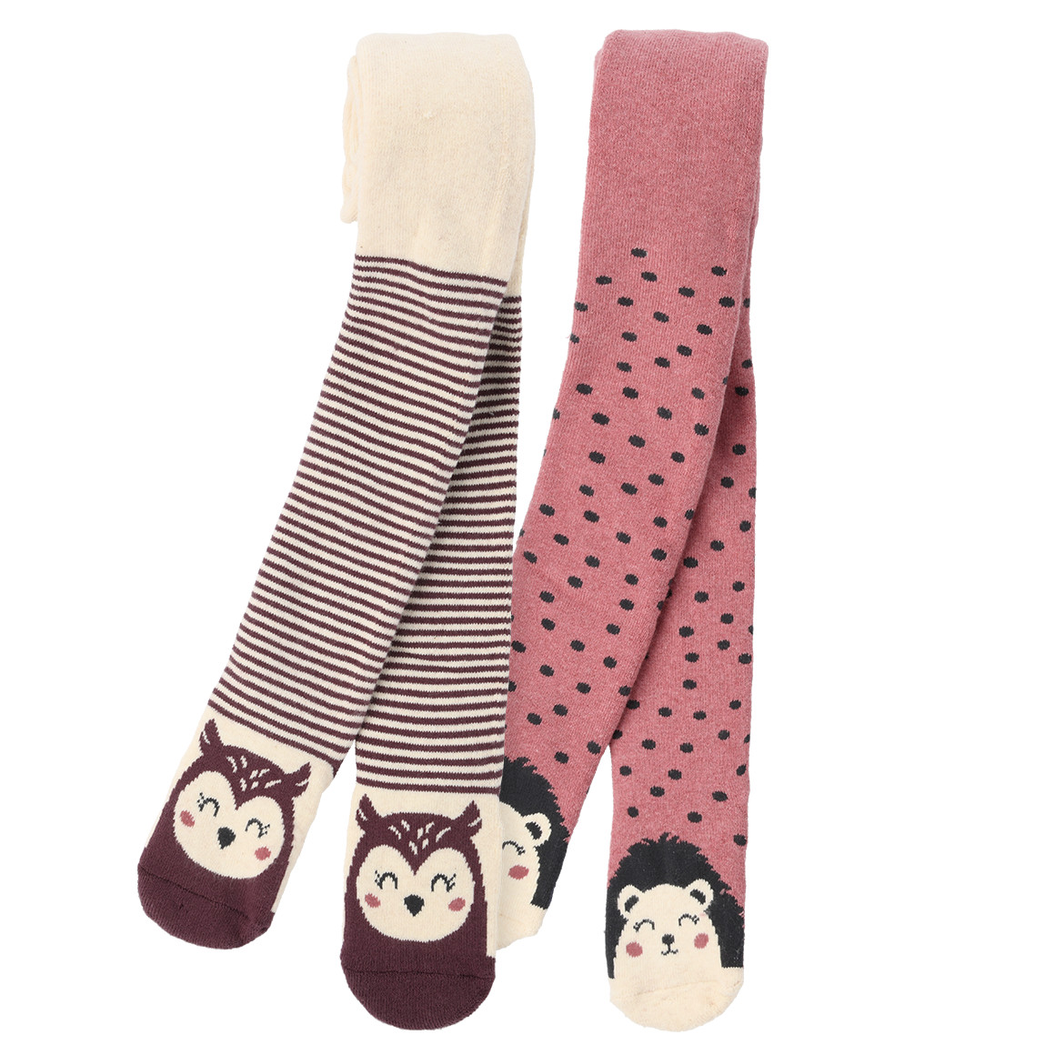 2 Baby Frottee-Strumpfhosen mit Muster von Topolino