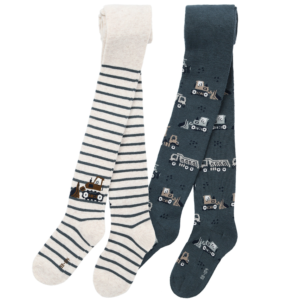 2 Jungen Strumpfhosen mit Bagger-Motiv von Topolino