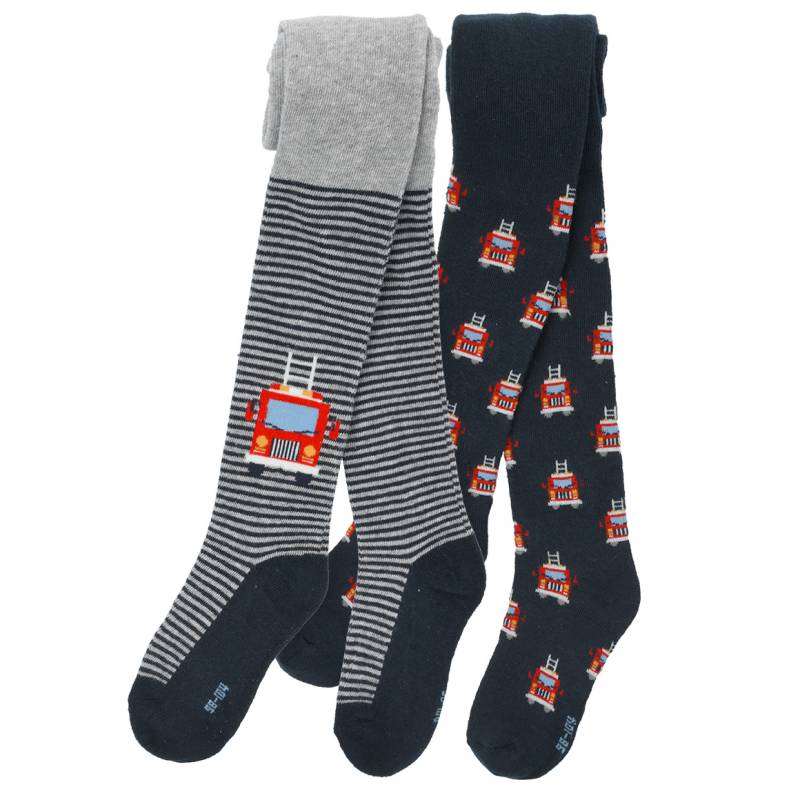 2 Jungen Strumpfhosen mit Feuerwehr-Motiven von Topolino