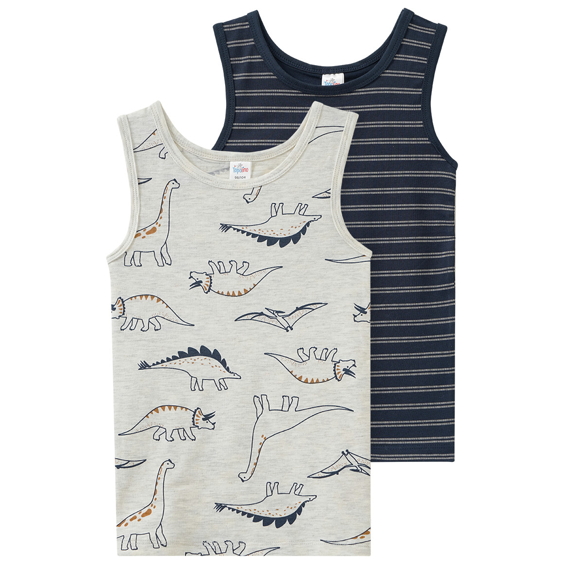 2 Jungen Unterhemden mit Bio-Baumwolle von Topolino