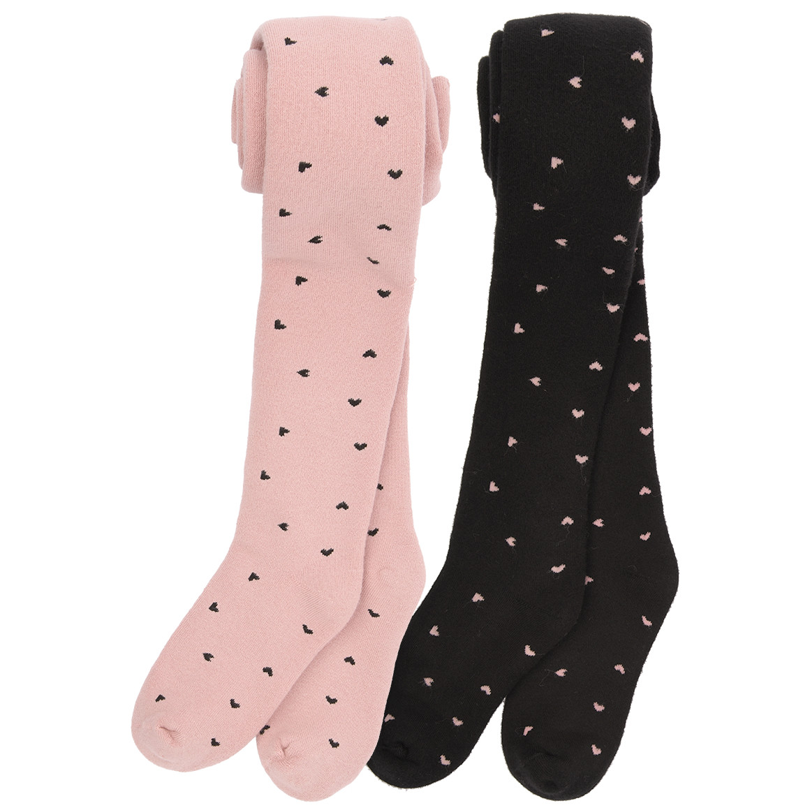 2 Mädchen Frottee-Strumpfhosen mit Herzen von Topolino