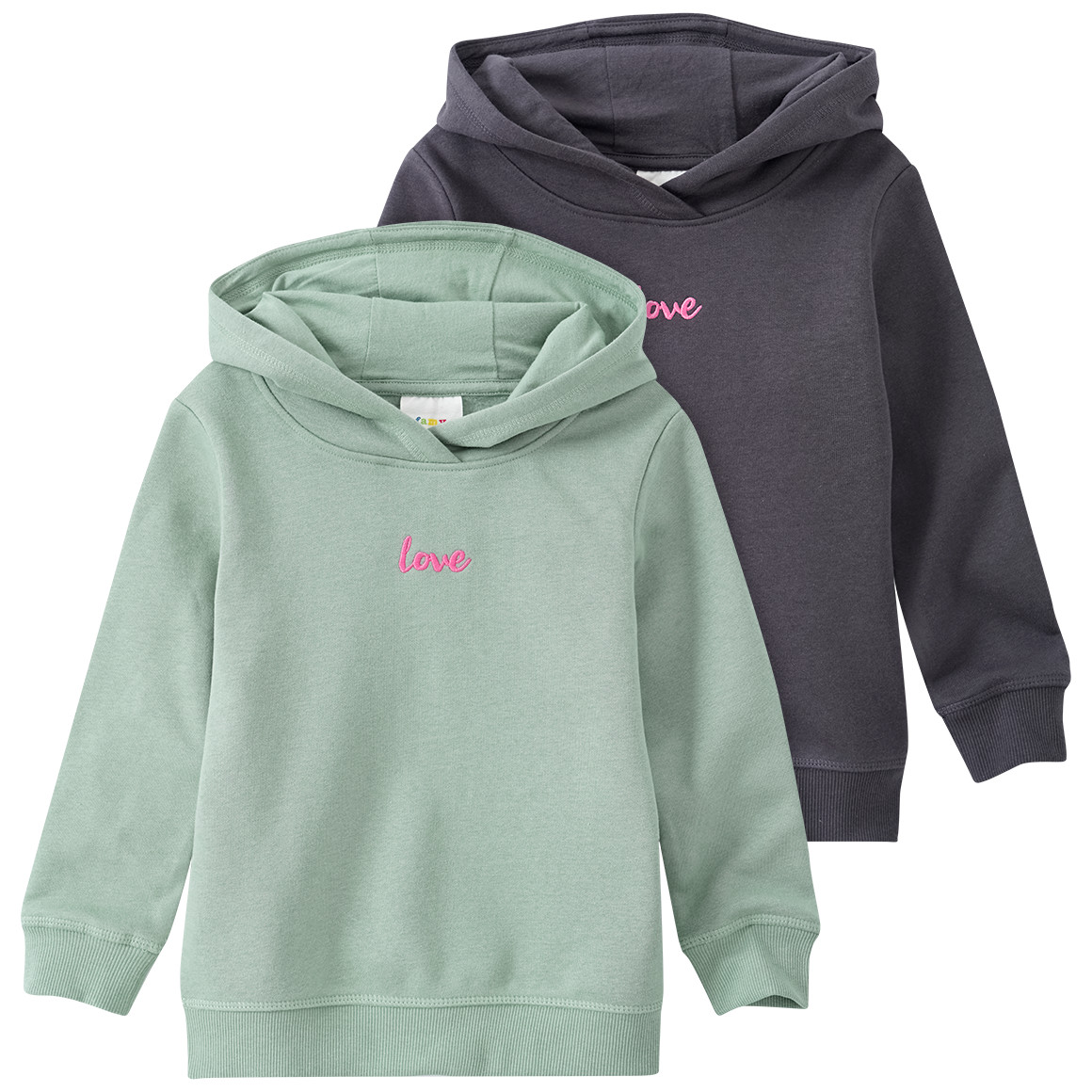 2 Mädchen Hoodies mit kleiner Stickerei von Topolino