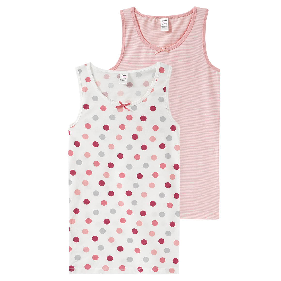 2 Mädchen Unterhemden mit Punkte-Allover von Topolino