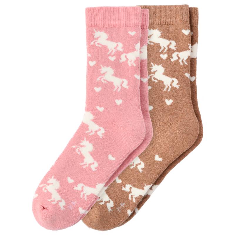 2 Paar Mädchen Frottee-Socken mit Einhörnern von Topolino