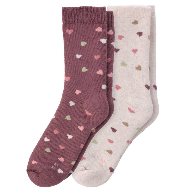 2 Paar Mädchen Frottee-Socken mit Herzen von Topolino