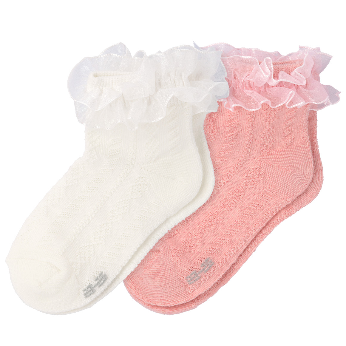 2 Paar Mädchen Kurzsocken mit Rüschen 2 Paar Mädchen Kurzsocken mit Rüschen von Topolino