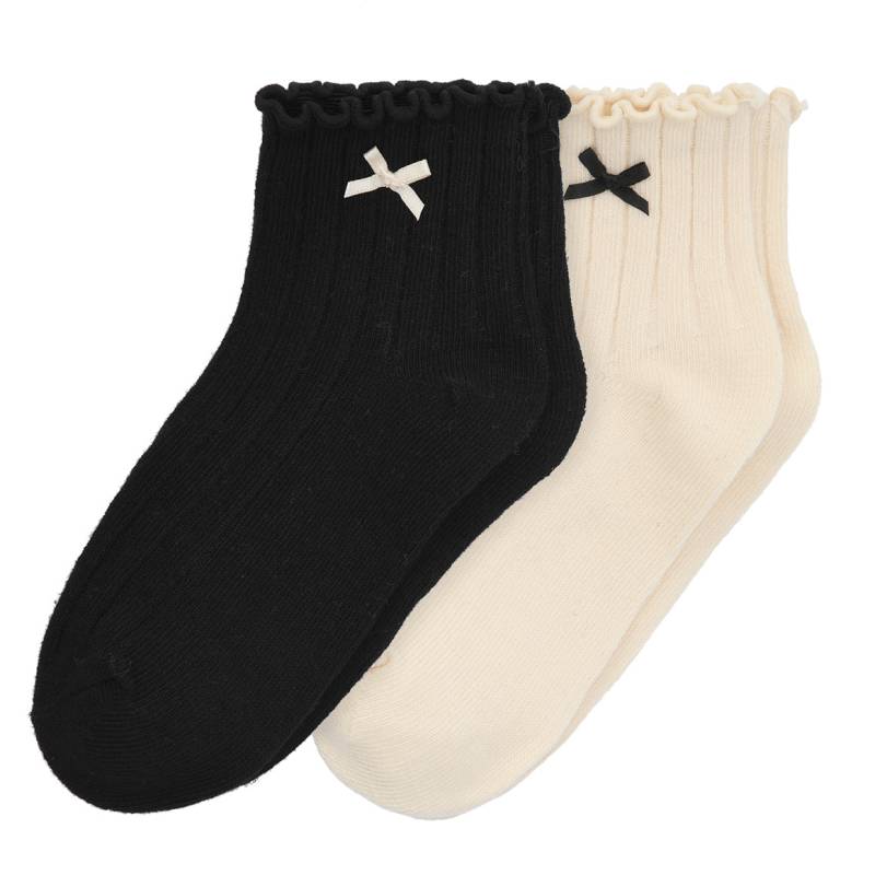 2 Paar Mädchen Socken mit Rippstruktur von Topolino