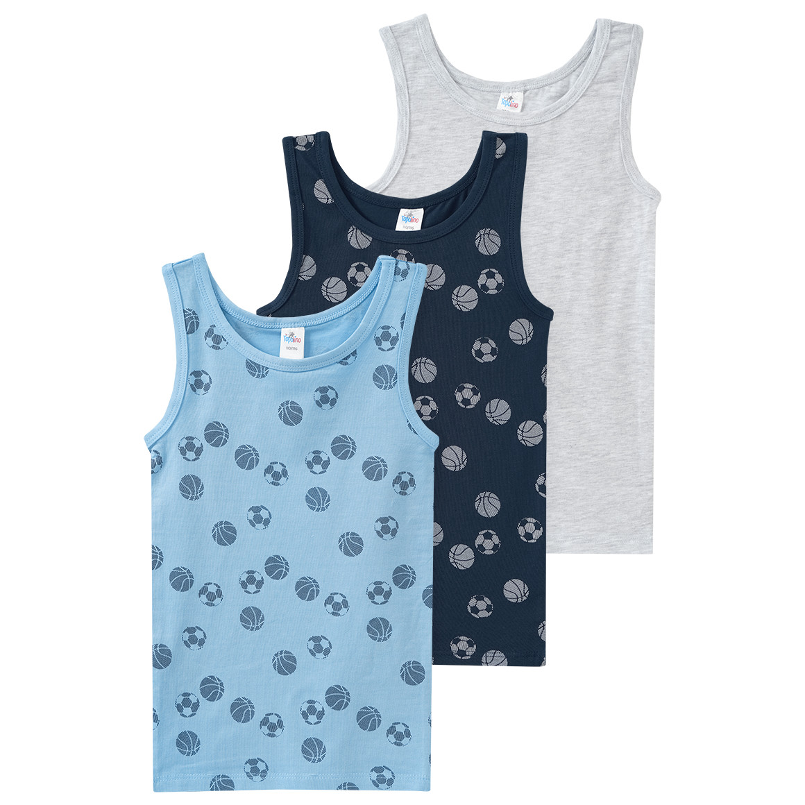 3 Jungen Unterhemden in verschiedenen Dessins von Topolino