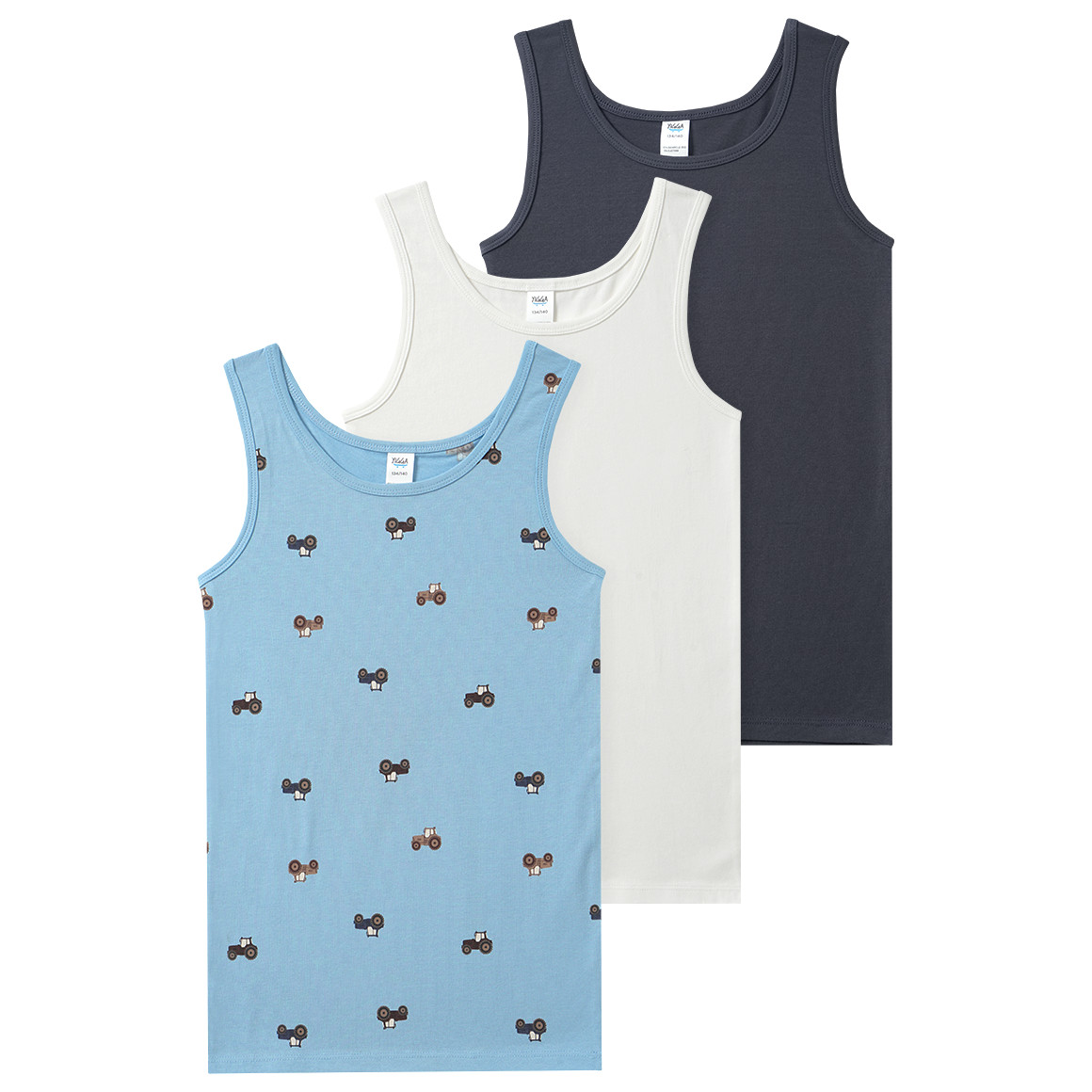 3 Jungen Unterhemden mit Bio-Baumwolle 3 Jungen Unterhemden mit Bio-Baumwolle von Topolino