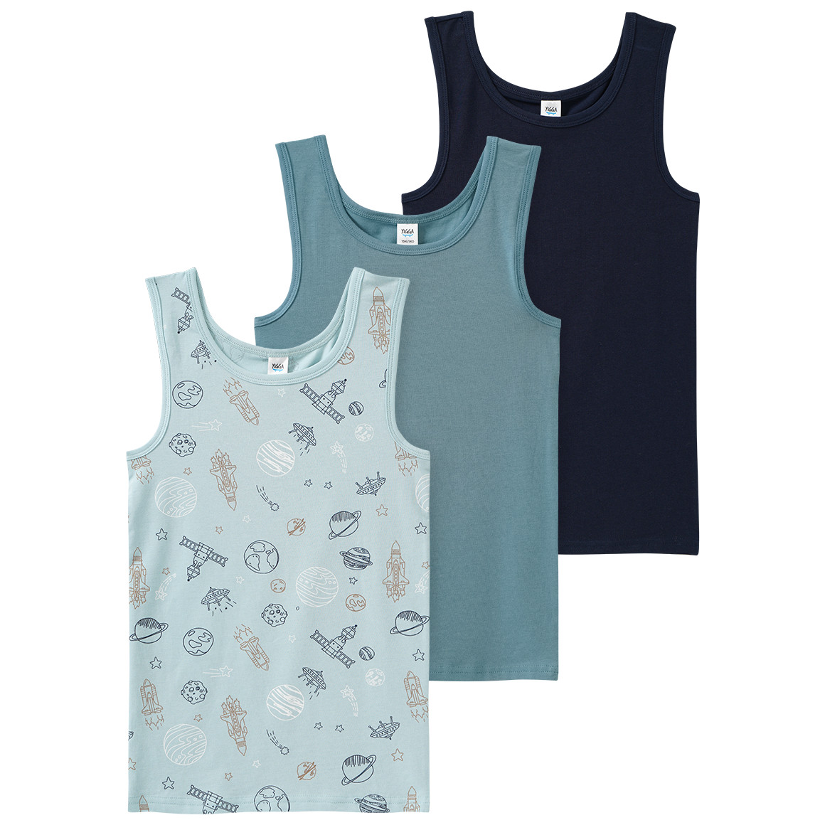 3 Jungen Unterhemden mit Bio-Baumwolle von Topolino