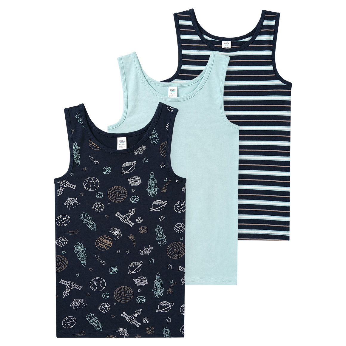 3 Jungen Unterhemden mit Bio-Baumwolle von Topolino