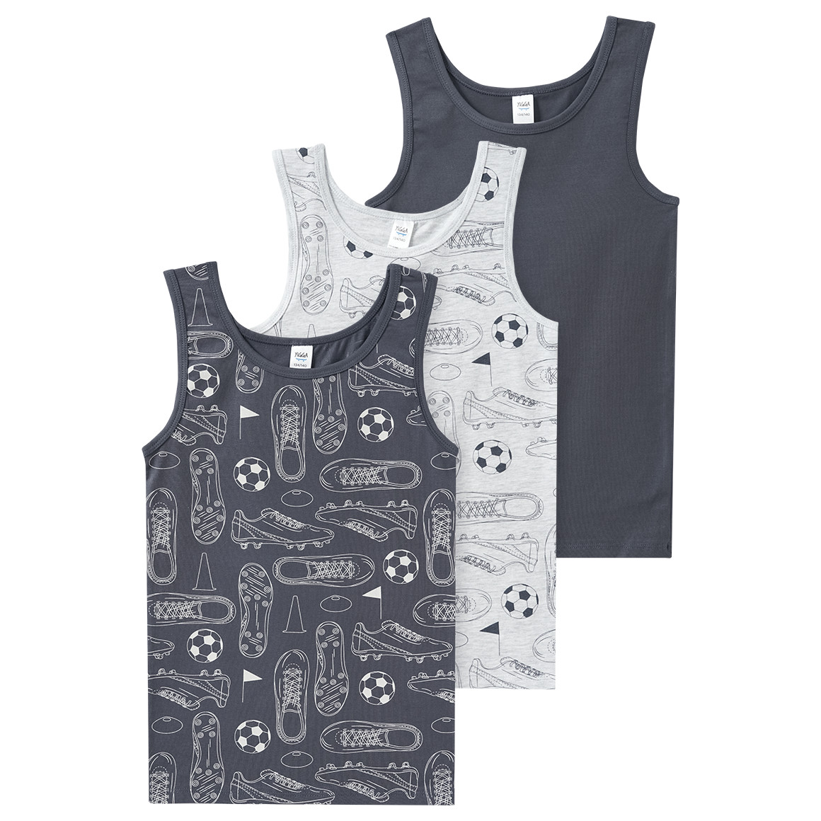 3 Jungen Unterhemden mit Bio-Baumwolle von Topolino