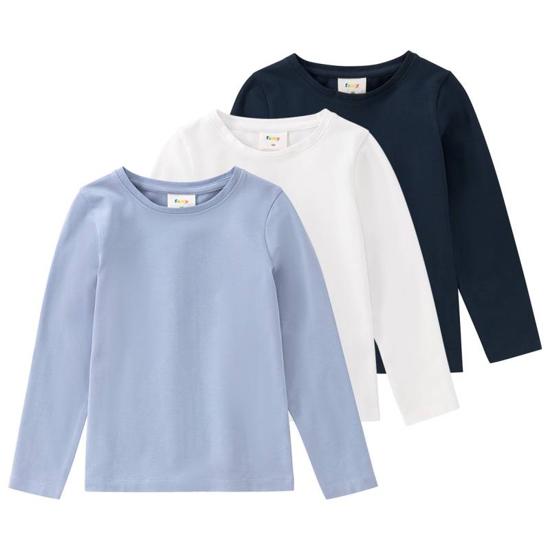 3 Mädchen Langarmshirts in Unifarben von Topolino