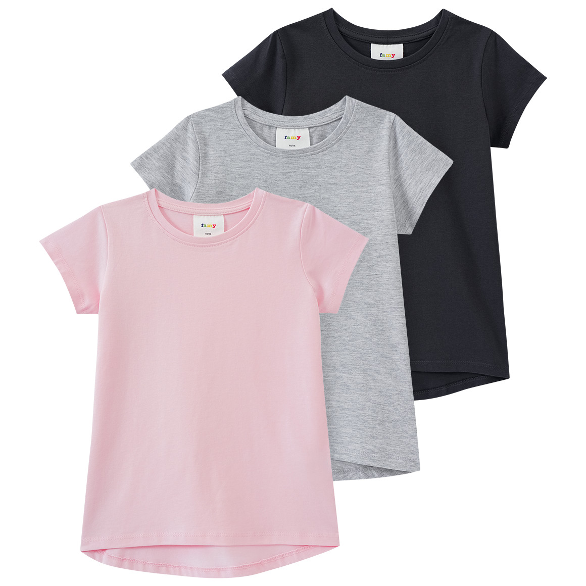 3 Mädchen T-Shirts im Basic-Look von Topolino