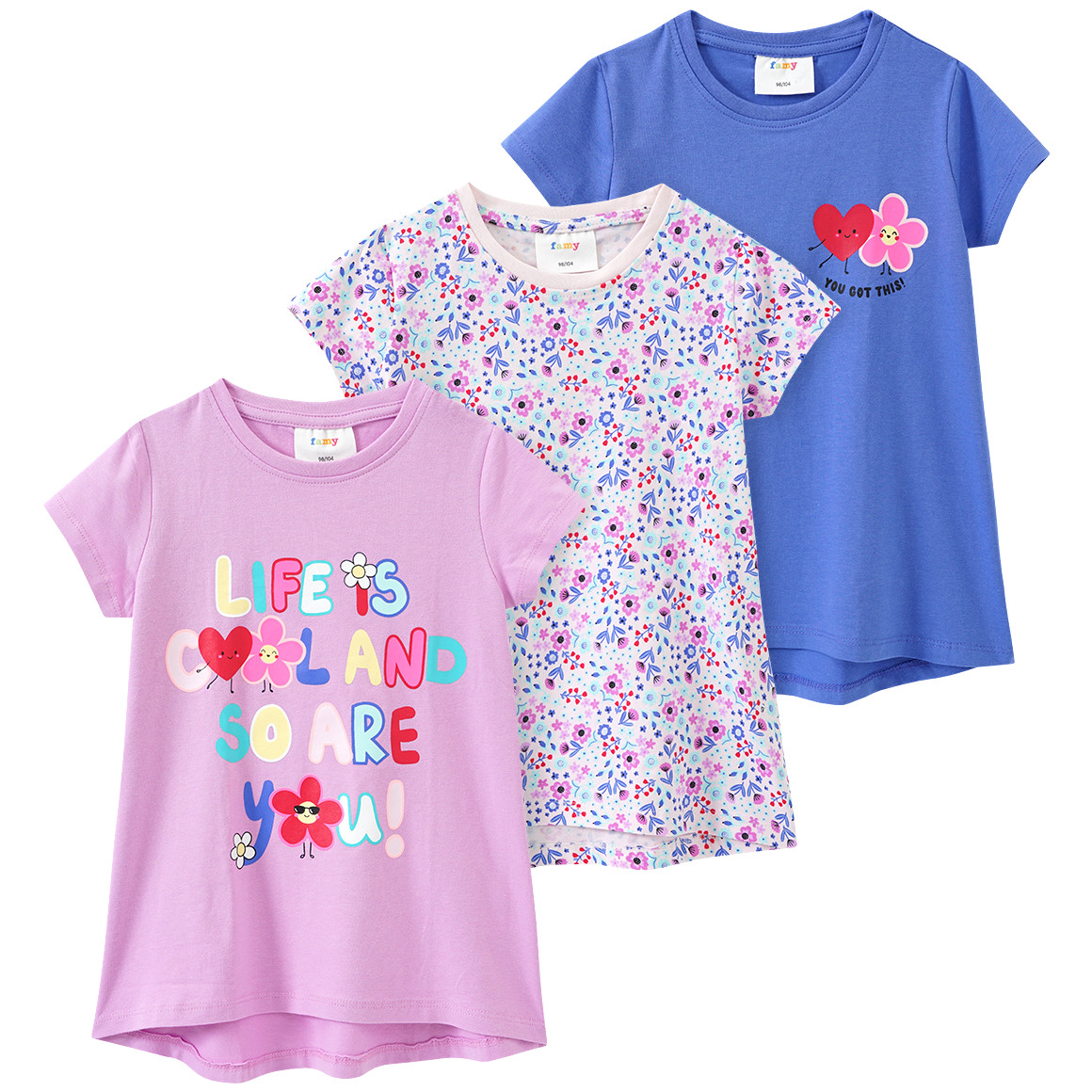 3 Mädchen T-Shirts mit bunten Motiven 3 Mädchen T-Shirts mit bunten Motiven von Topolino
