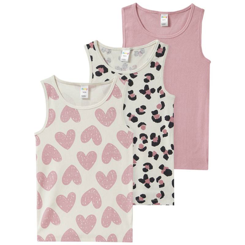 3 Mädchen Unterhemden mit Rippstruktur von Topolino