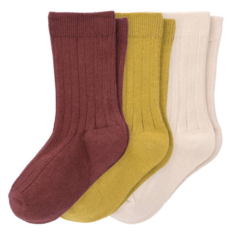 3 Paar Kinder Socken mit Rippstruktur von Topolino