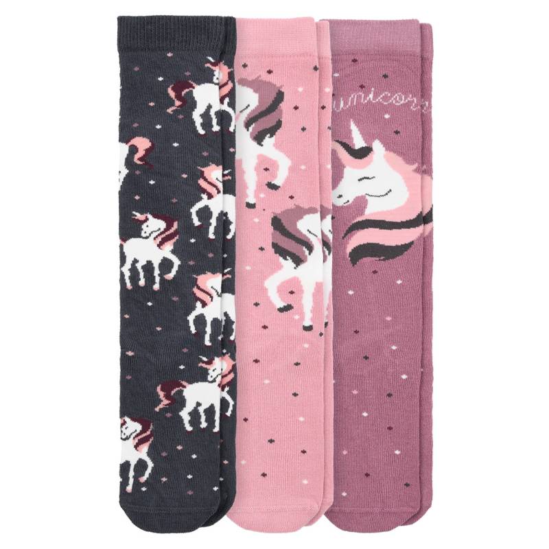 3 Paar Mädchen Kniestrümpfe mit Einhörnern von Topolino