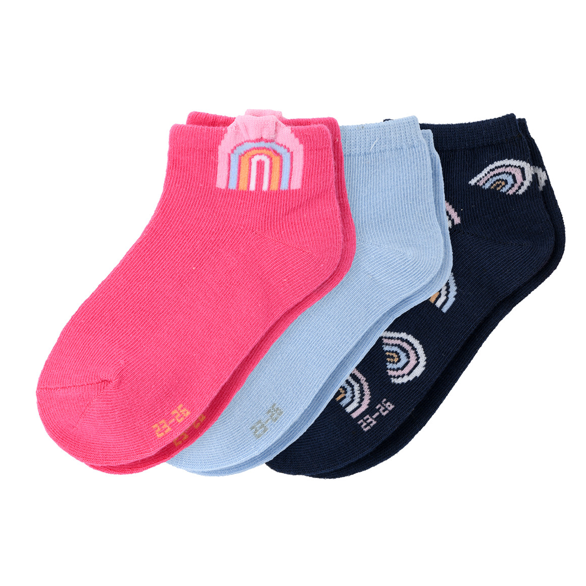 3 Paar Mädchen Sneaker-Socken mit Regenbögen 3 Paar Mädchen Sneaker-Socken mit Regenbögen von Topolino