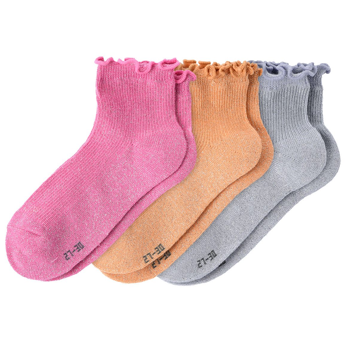 3 Paar Mädchen Socken mit Glitzer von Topolino