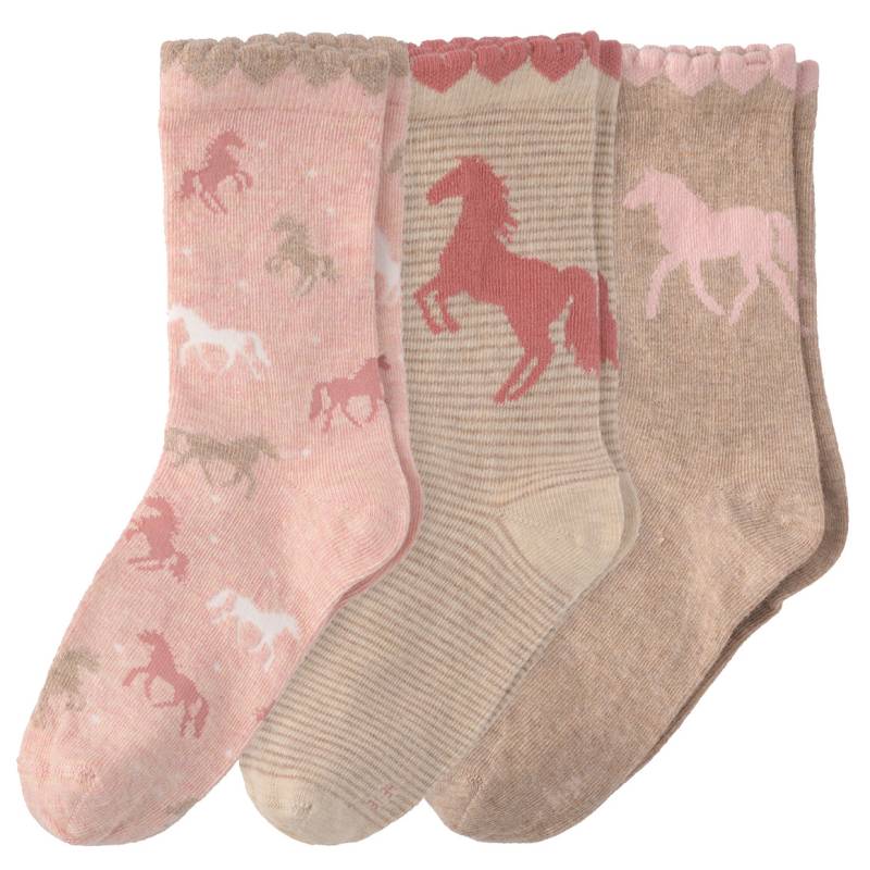 3 Paar Mädchen Socken mit Pferde-Motiven von Topolino