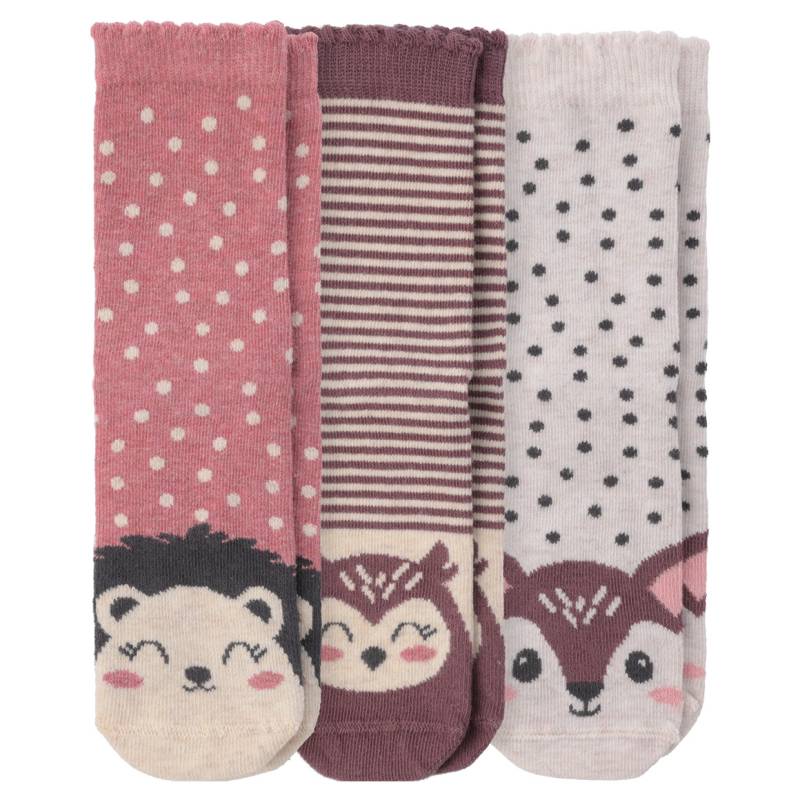 3 Paar Mädchen Socken mit Tier-Motiven von Topolino