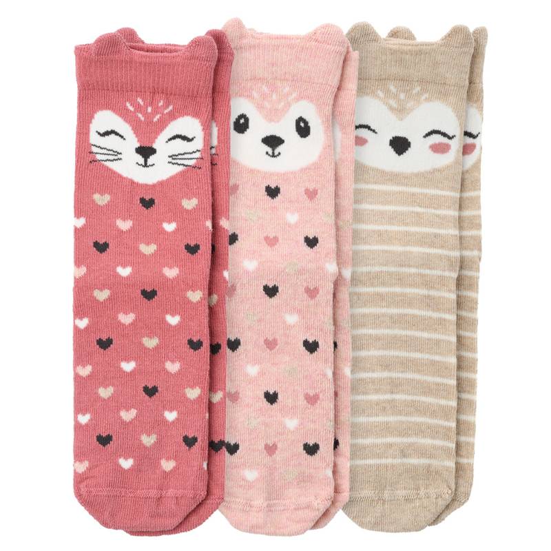 3 Paar Mädchen Socken mit Tiergesichtern von Topolino