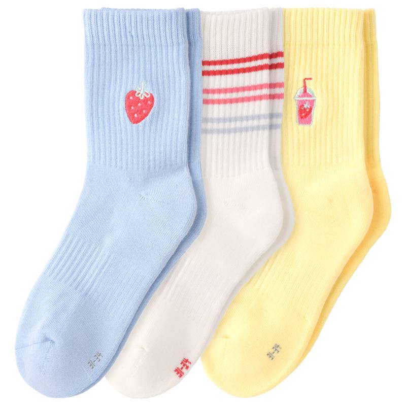3 Paar Mädchen Socken mit bunten Motiven von Topolino