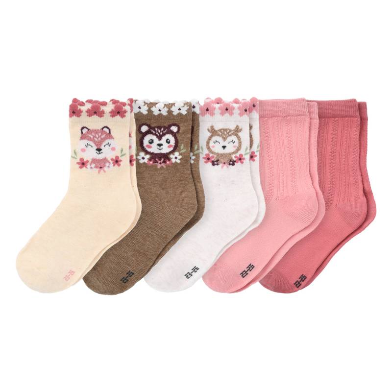 5 Paar Mädchen Socken mit Blumen-Motiven von Topolino