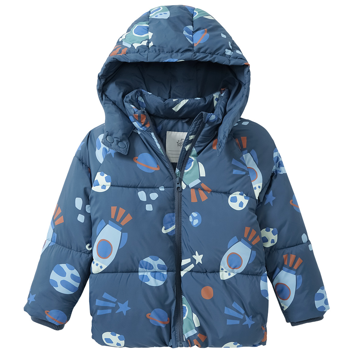Jungen Pufferjacke mit Weltraum-Allover von Topolino