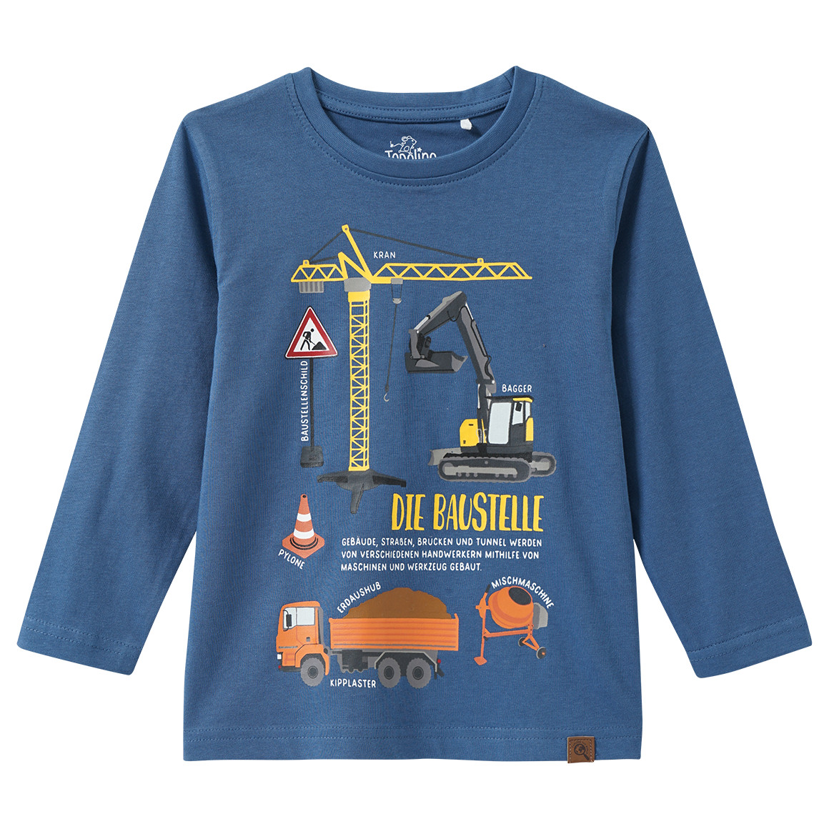 Kinder Langarmshirt mit Baustellen-Print von Topolino