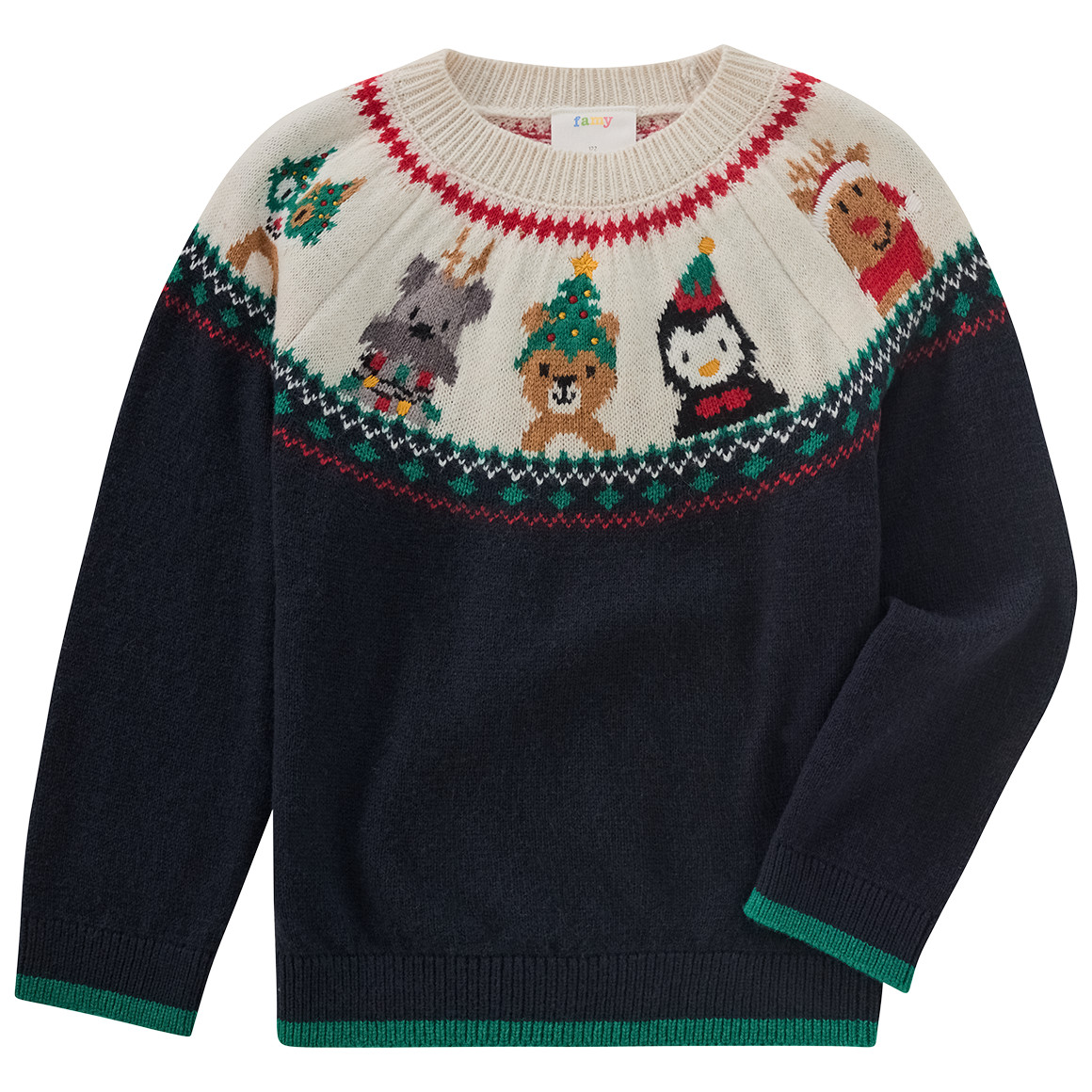 Kinder Weihnachtspullover mit Allover-Muster von Topolino