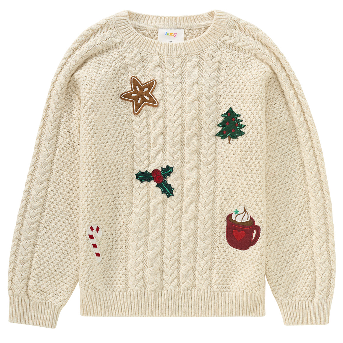 Kinder Weihnachtspullover mit Zopfmuster von Topolino