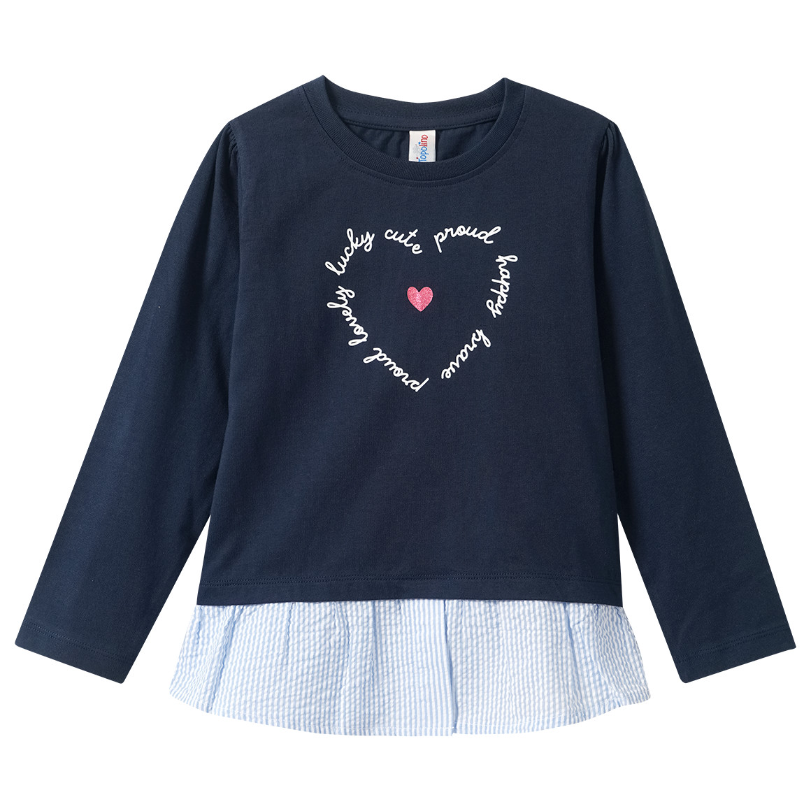 Mädchen Langarmshirt mit Herz-Motiv von Topolino