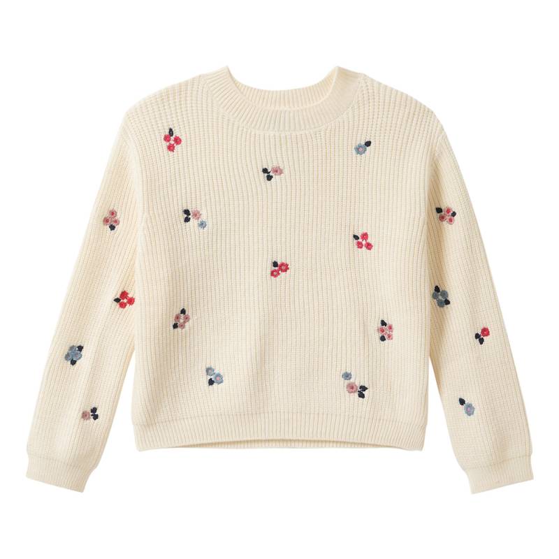 Mädchen Strickpullover mit Blümchen-Stickerei von Topolino
