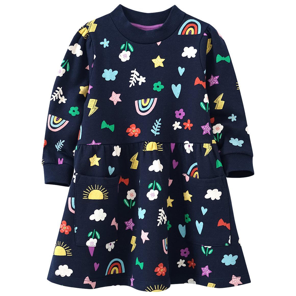 Mädchen Sweatkleid mit bunten Motiven von Topolino