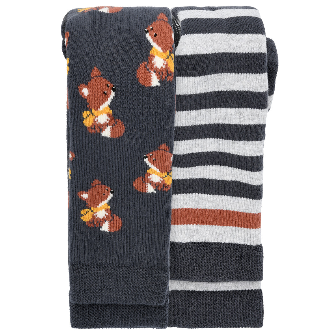 2 Baby Frottee-Leggings mit Fuchs-Motiven von Topomini