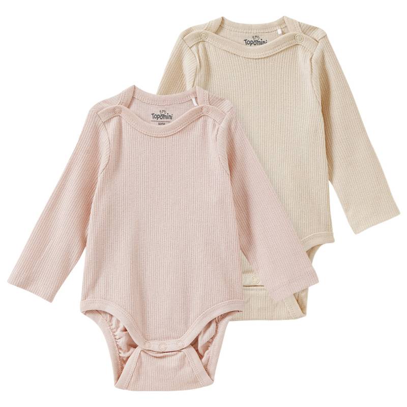 2 Baby Langarmbodys mit Rippstruktur von Topomini