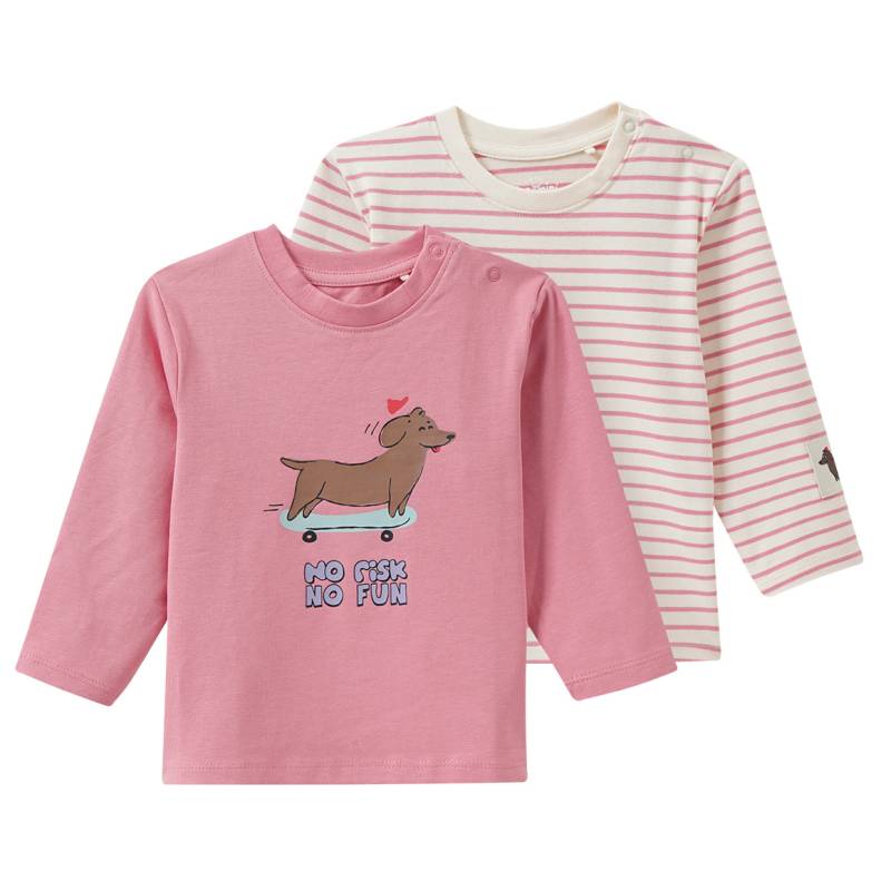 2 Baby Langarmshirts mit Tier-Motiv von Topomini