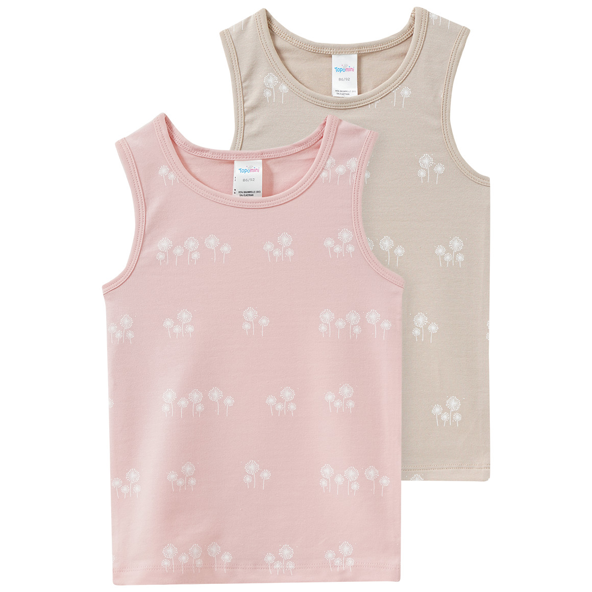 2 Baby Unterhemden mit Pusteblumen-Print von Topomini