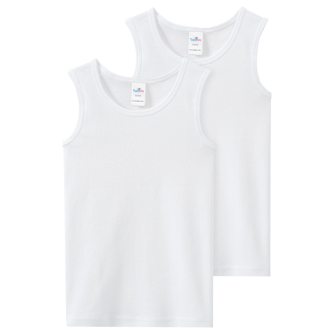 2 Baby Unterhemden unifarben von Topomini