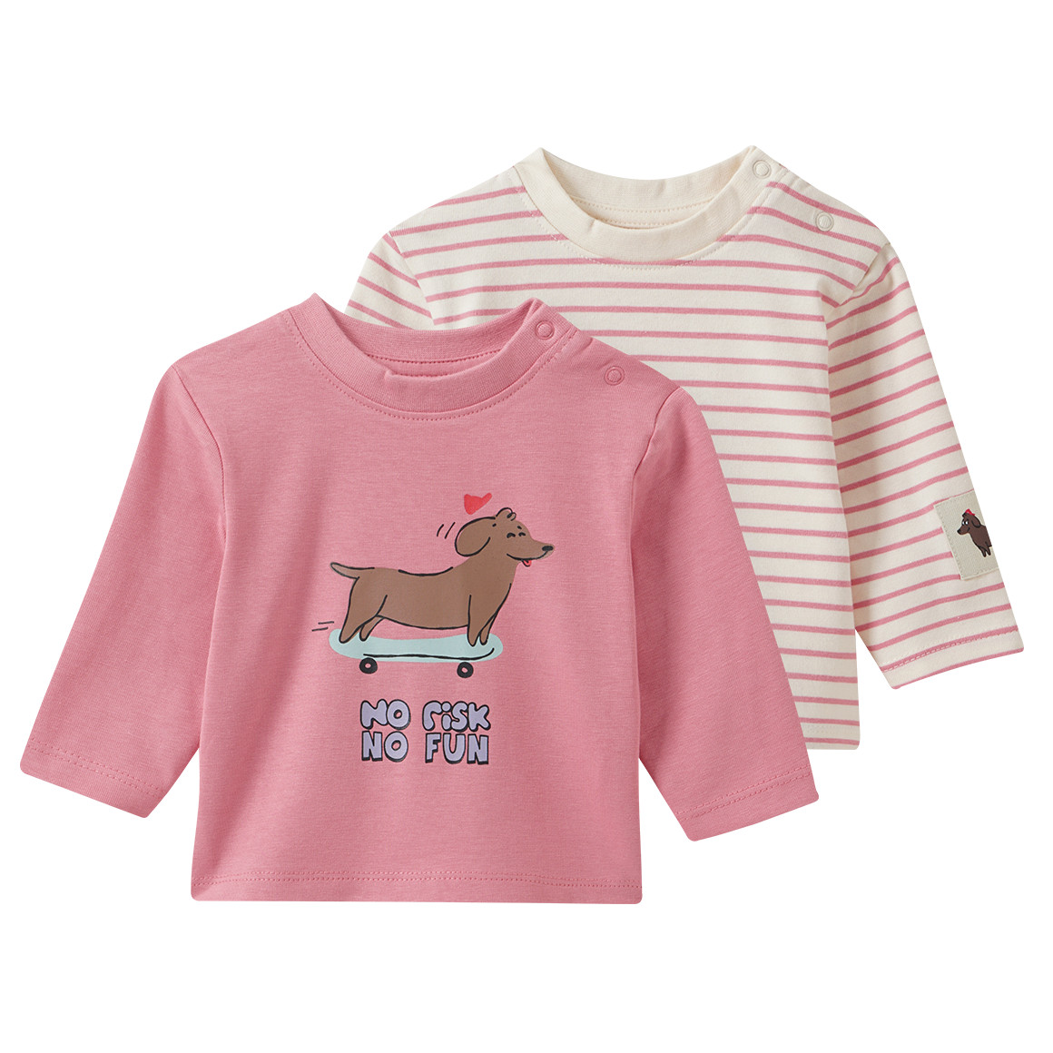 2 Newborn Langarmshirts mit Tier-Motiv von Topomini