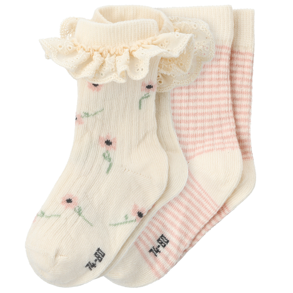 2 Paar Baby Socken mit Rippstruktur 2 Paar Baby Socken mit Rippstruktur von Topomini