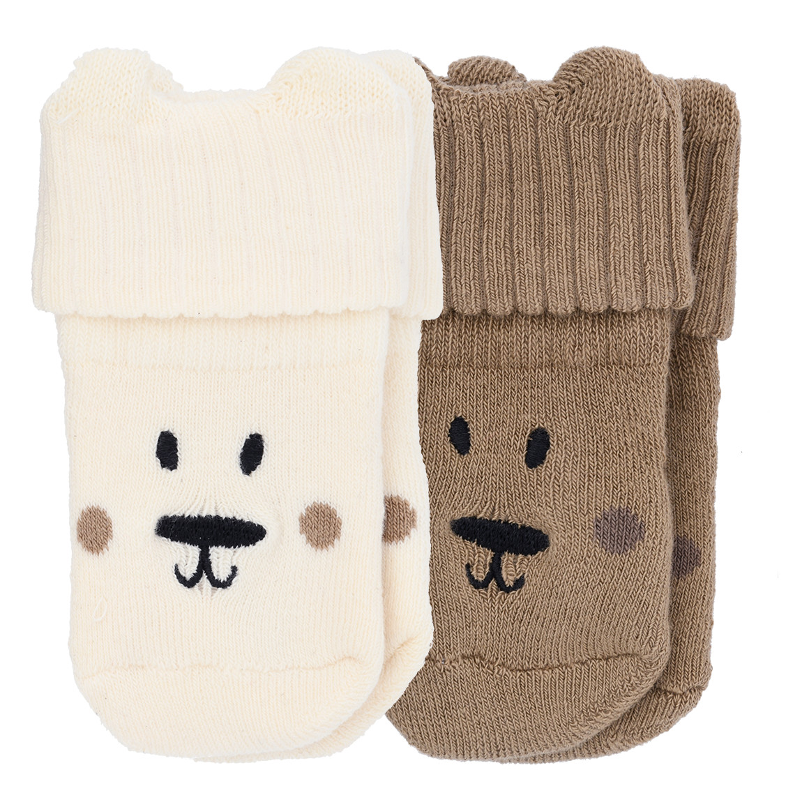 2 Paar Newborn Frotteesocken mit Stickerei von Topomini