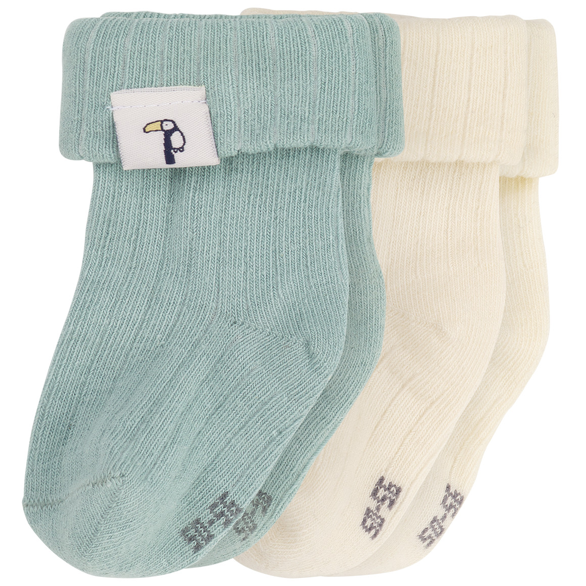 2 Paar Newborn Socken mit Rippstruktur von Topomini