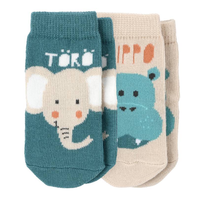 2 Paar Newborn Socken mit Tier-Motiven von Topomini
