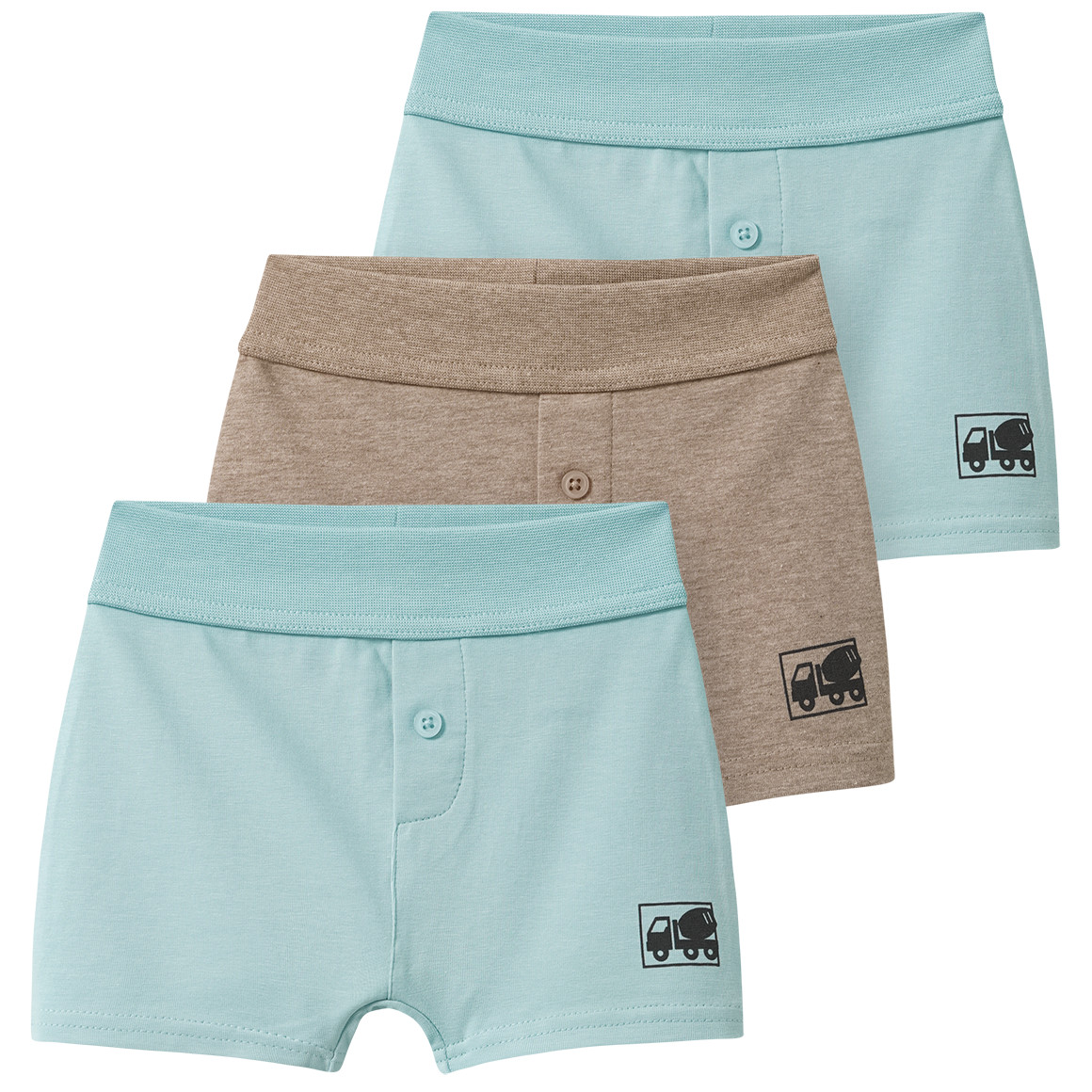 3 Baby Boxer mit Baustellen-Fahrzeugen von Topomini